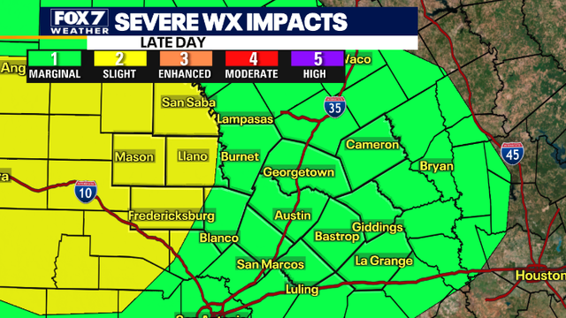 Austin weather: Large hail, damaging wind, heavy rain possible Tuesday night