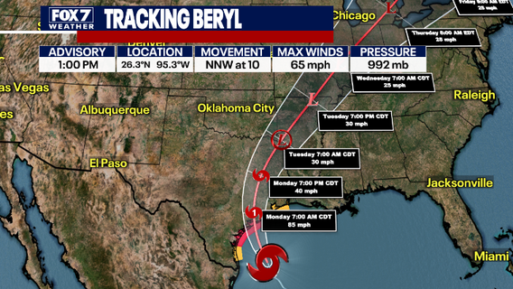 Tropical Storm Beryl: State officials prepare ahead of landfall