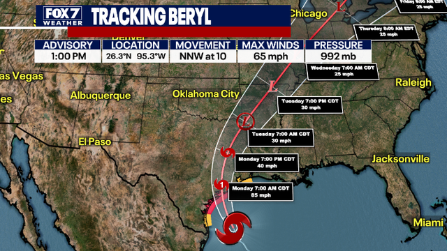 Tropical Storm Beryl: State officials prepare ahead of landfall