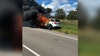 Lee County sheriff's deputy patrol vehicle catches on fire