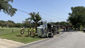 Zephyr Drive near Lakeway Drive shut down due to overturned dump truck