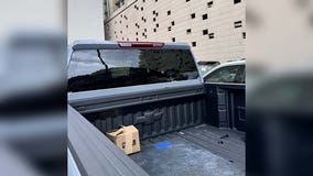 Truck damaged from chair flying from balcony; Austin man frustrated apartment complex didn't pay