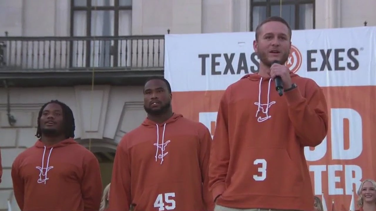 UT Austin holds rally for Texas Longhorns ahead of rivalry game against OU UT Austin holds rally for Texas Longhorns ahead of rivalry game against OU