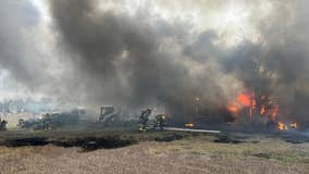 Travis County landscaping business catches fire Saturday