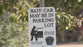 Signs at Pease Park warn of car break-ins and thefts