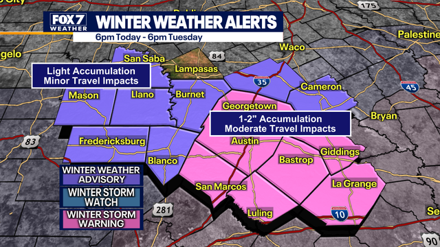 Austin weather: Snow, sleet possible as Winter Storm Warning issued