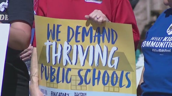 Educators, retirees, supporters rally for Educators' Bill of Rights passage