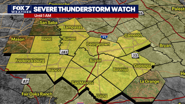 Austin weather: Severe Thunderstorm Warnings issued