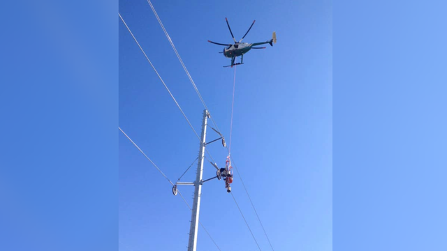 Person seen dangling from helicopter in Hutto was power line maintenance worker: police