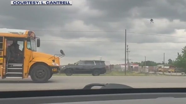 Burnet County deputy caught on camera passing stopped school bus in Liberty Hill
