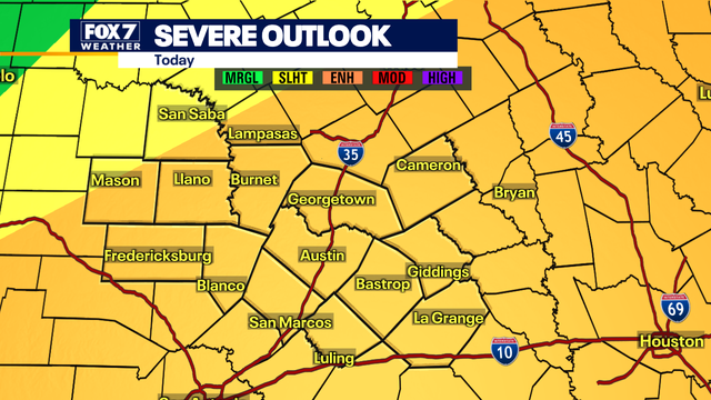 Austin weather: Enhanced risk of severe storms in the area