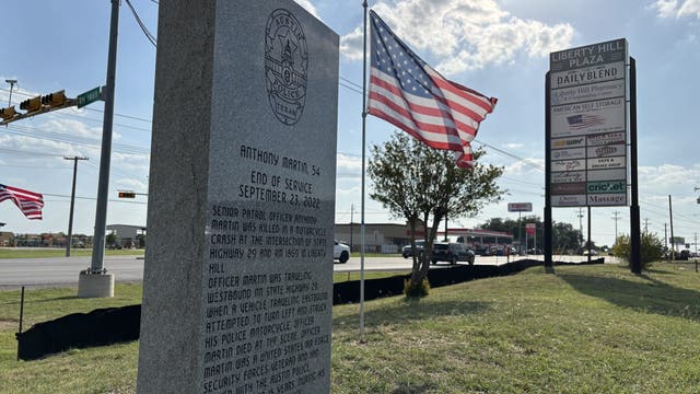 Liberty Hill memorial marks where APD Officer Tony Martin died
