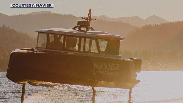 Electric flying boat hits the waves on Lake Austin