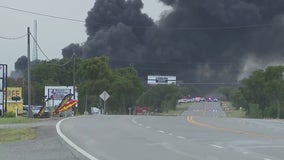 Firefighters battle large fire in Burnet County