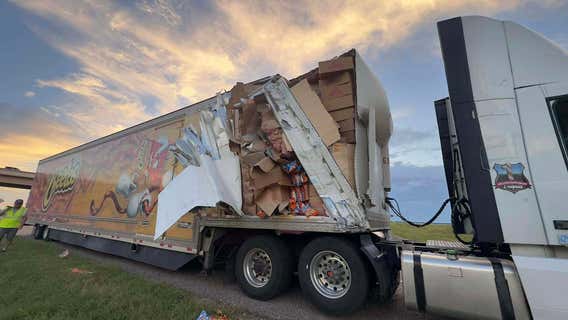 Cheetos litter Travis County road after crash involving Amazon Prime truck