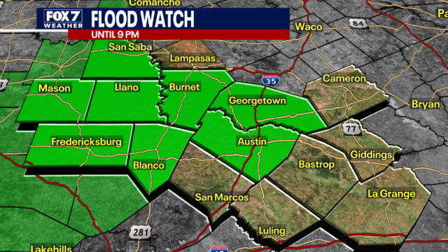 Flood watch issued for much of Central Texas