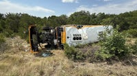 Leander ISD school bus rollover crash; several people hospitalized