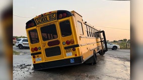 School bus drops into sink hole; Hays CISD says no one hurt