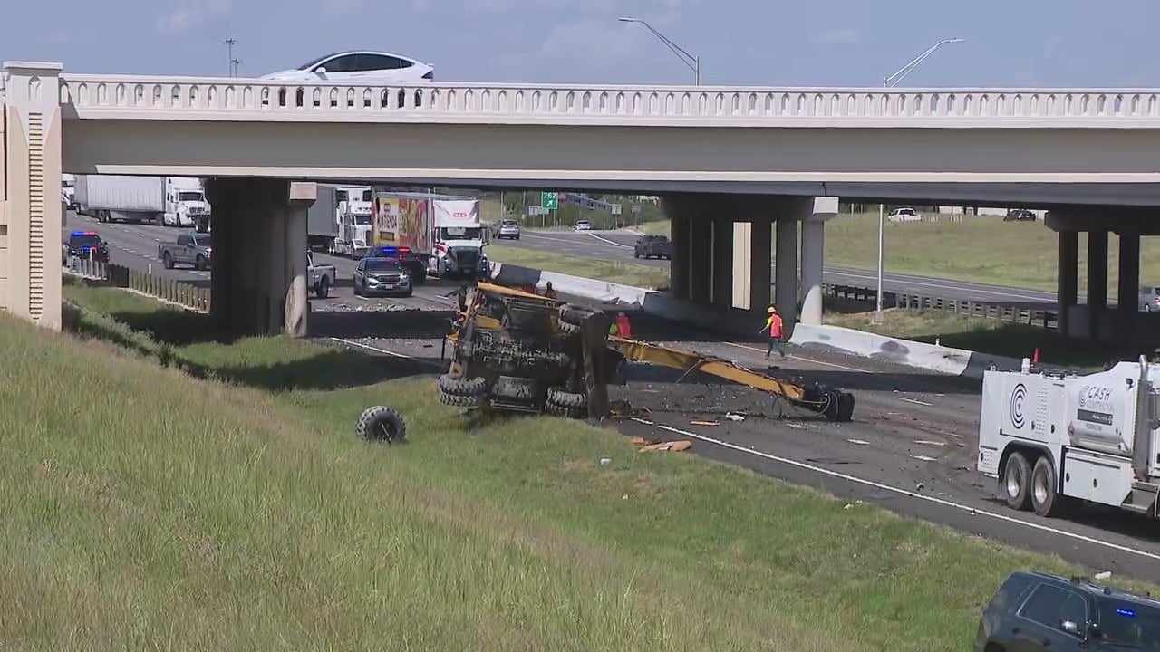 I-35 southbound lanes shut down in Georgetown after 18-wheeler