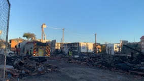 Abandoned I-35 buildings destroyed by fire; cause under investigation