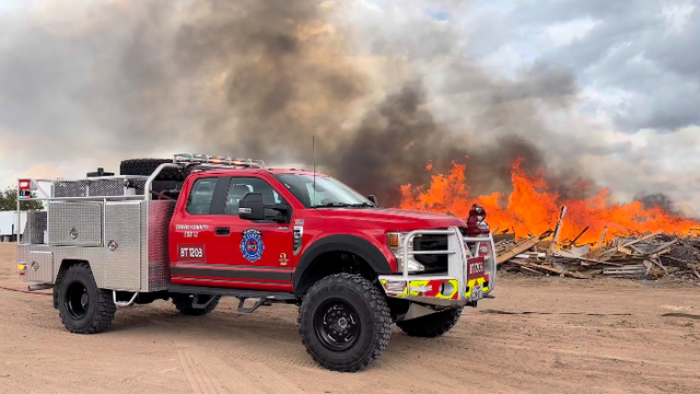 Several agencies respond to Manor trash fire