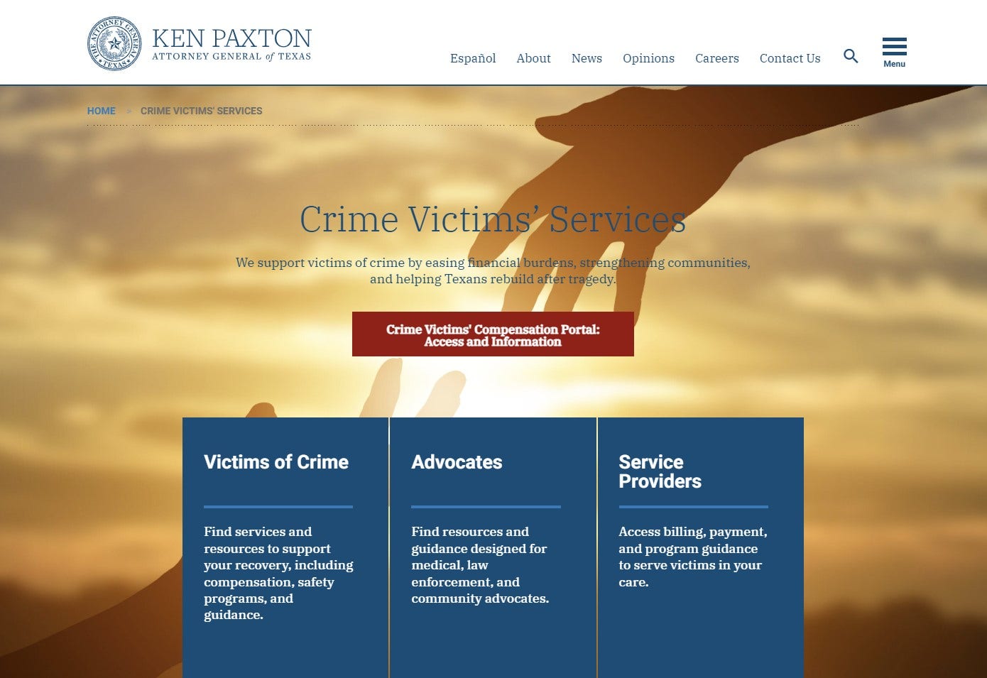 Texas AG Ken Paxton unveils redesigned website for Crime Victim Services