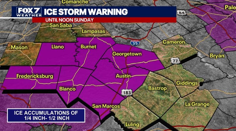 Austin weather: Ice Storm Warning as Arctic blast arrives