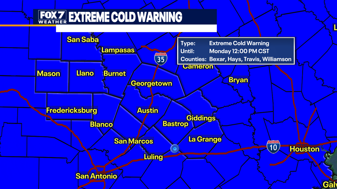 Austin weather: Extreme Cold Warning and icy conditions