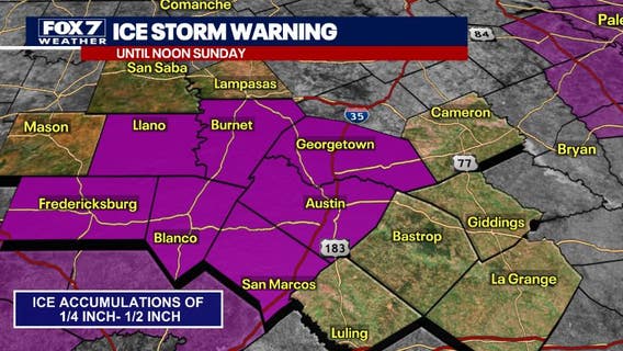 Austin weather: Ice Storm Warning as Arctic blast arrives