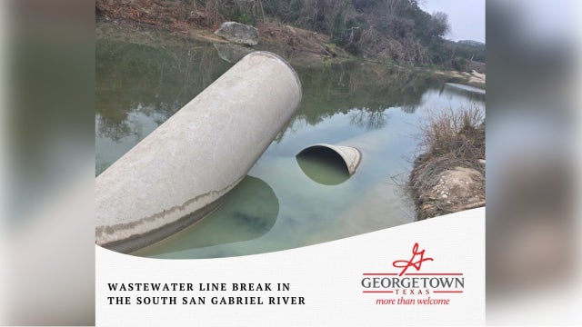 Wastewater line breaks in San Gabriel River; trail section closed, emergency repairs underway