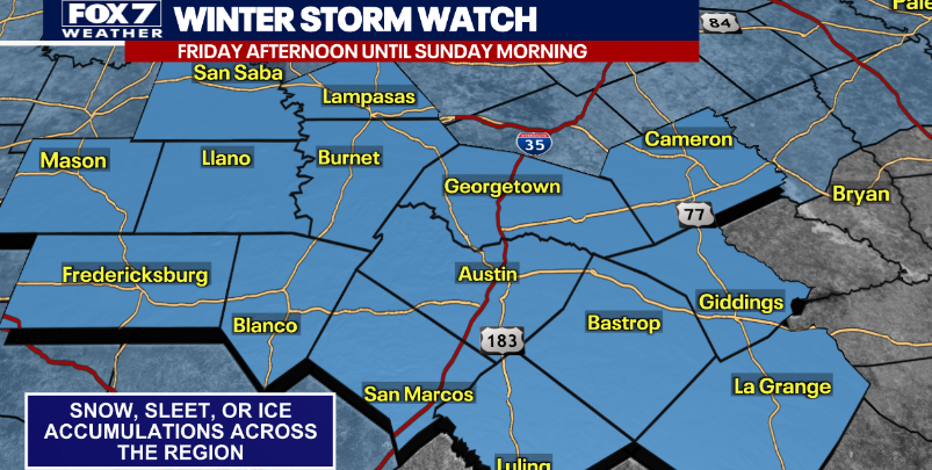 Austin weather: Winter Storm Watch issued as Arctic blast set to arrive