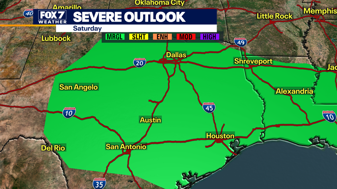 Austin weather: Marginal risk of severe storms this weekend
