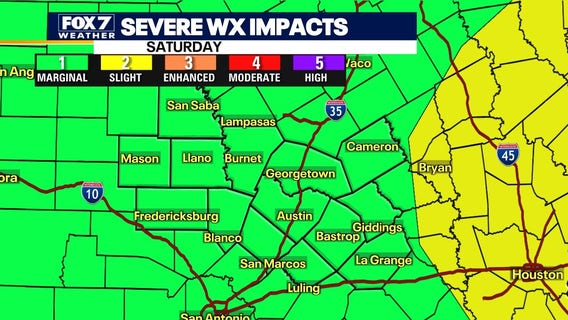 Austin weather: Marginal risk of severe storms this weekend