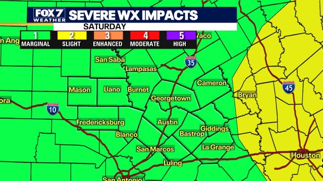 Austin weather: Marginal risk of severe storms this weekend