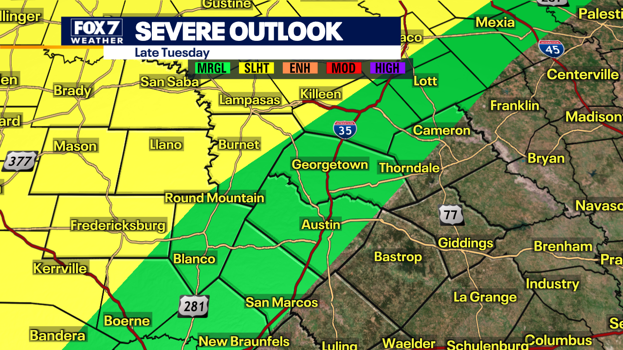 Austin weather: Rain chances increase with possible severe storms