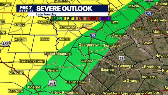 Austin weather: Rain chances increase with possible severe storms