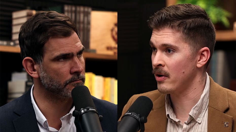 Brook Potteiger (left) and Joshua Haymes (right) discuss James Talarico during an episode of the "Reformation Red Pill" podcast on March 16, 2026. (YouTube)