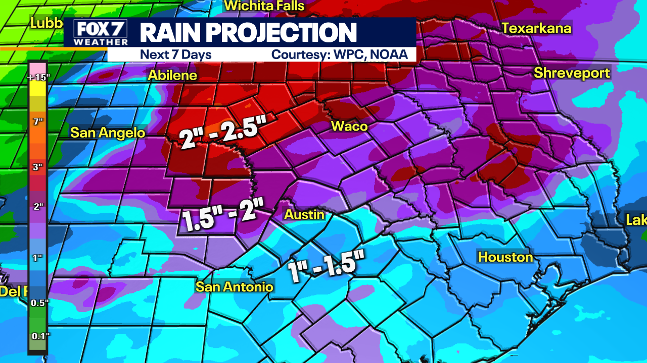 Parts of Central Texas see over inch of rain, but more is still to come