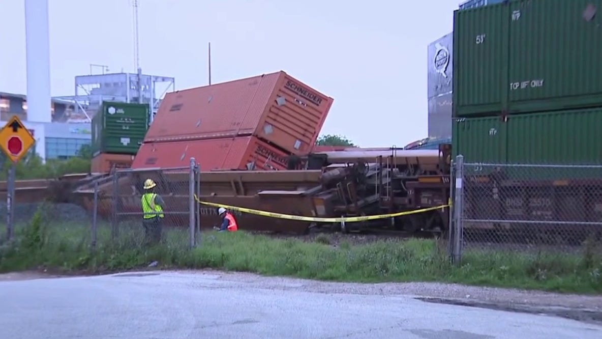 Train derailment in downtown Austin