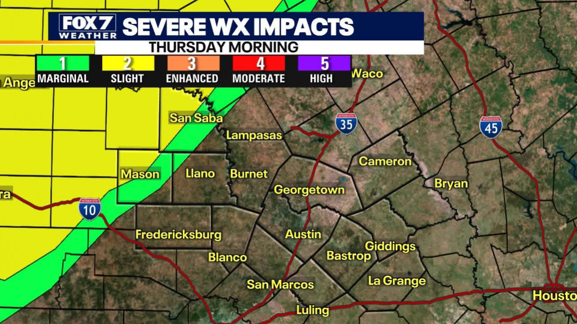 Potential severe storms overnight, early Thursday