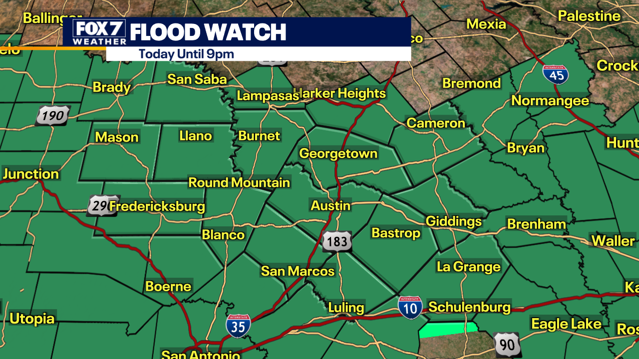 Austin weather: Flood Watch in effect until tonight