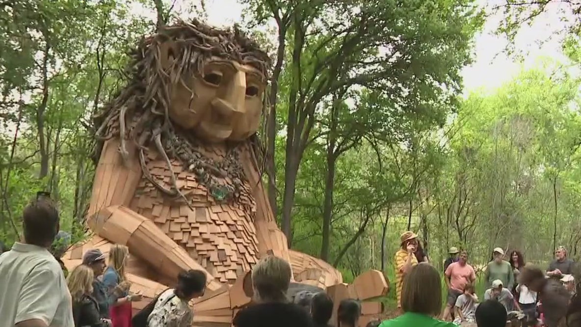 Pease Park troll sculpture set on fire; investigation underway