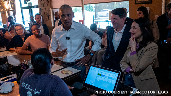 Former Pres. Obama joins James Talarico, Gina Hinojosa at Austin taco spot
