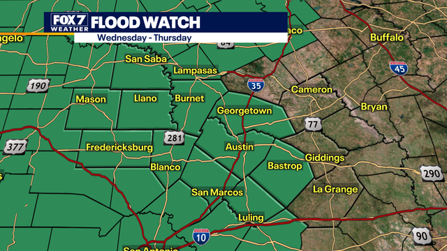 Austin weather: Flood Watch as downpours and storms expected