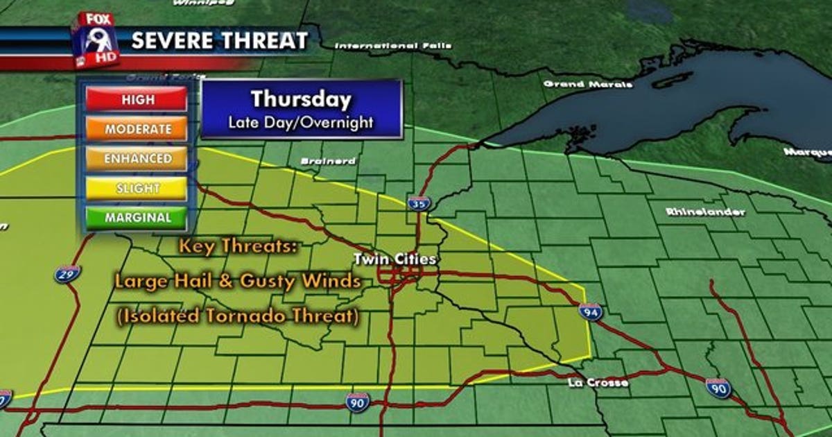 Timeline of possible Thursday storms in Twin Cities | FOX 9 Minneapolis ...