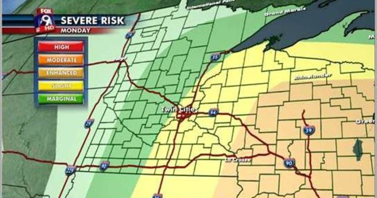 Risk of severe storms early Monday morning | FOX 9 Minneapolis-St. Paul