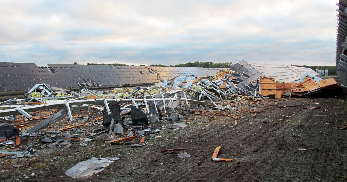 Camp Ripley buildings, solar array damaged by strong storms | FOX 9 ...