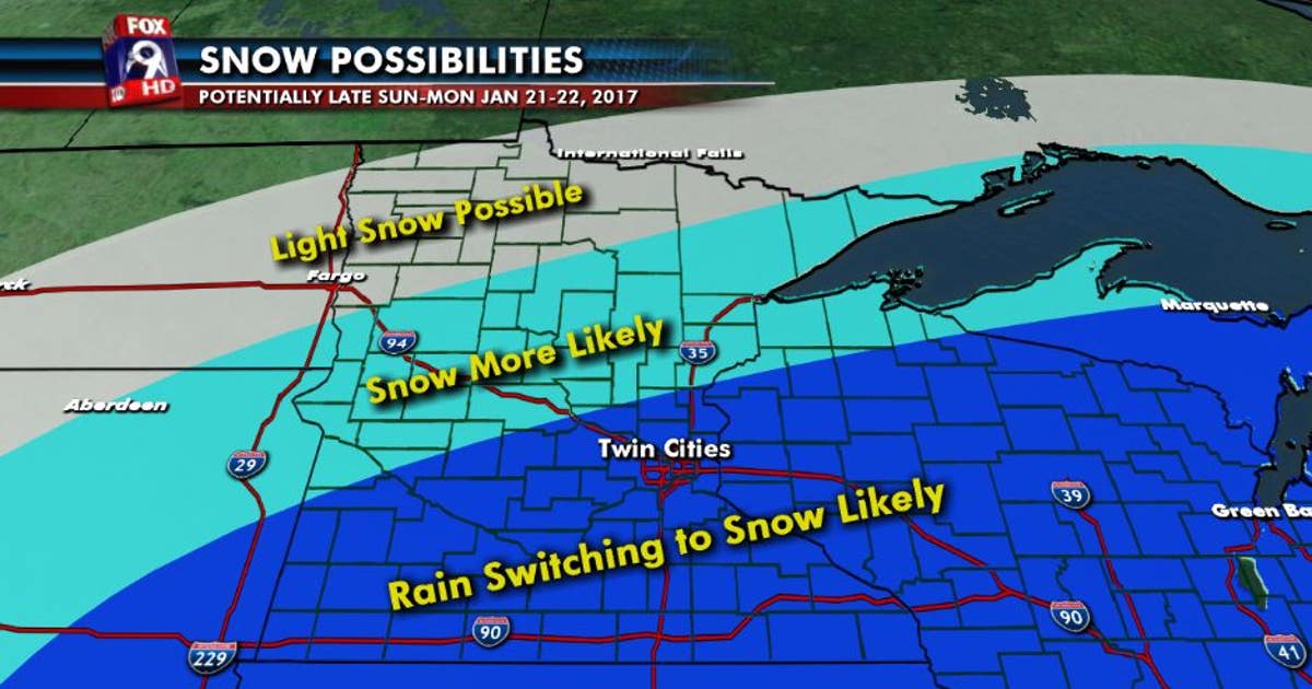 Snow possible late Sunday through Monday | FOX 9 Minneapolis-St. Paul