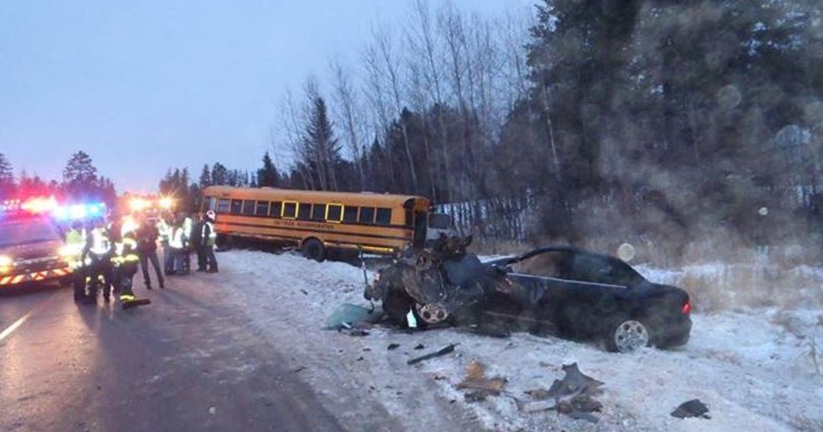 School bus with 15 kids on board crashes, slides into ditch | FOX 9 ...