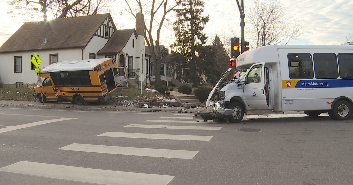 Drivers injured in crash between Metro Mobility bus and school bus ...